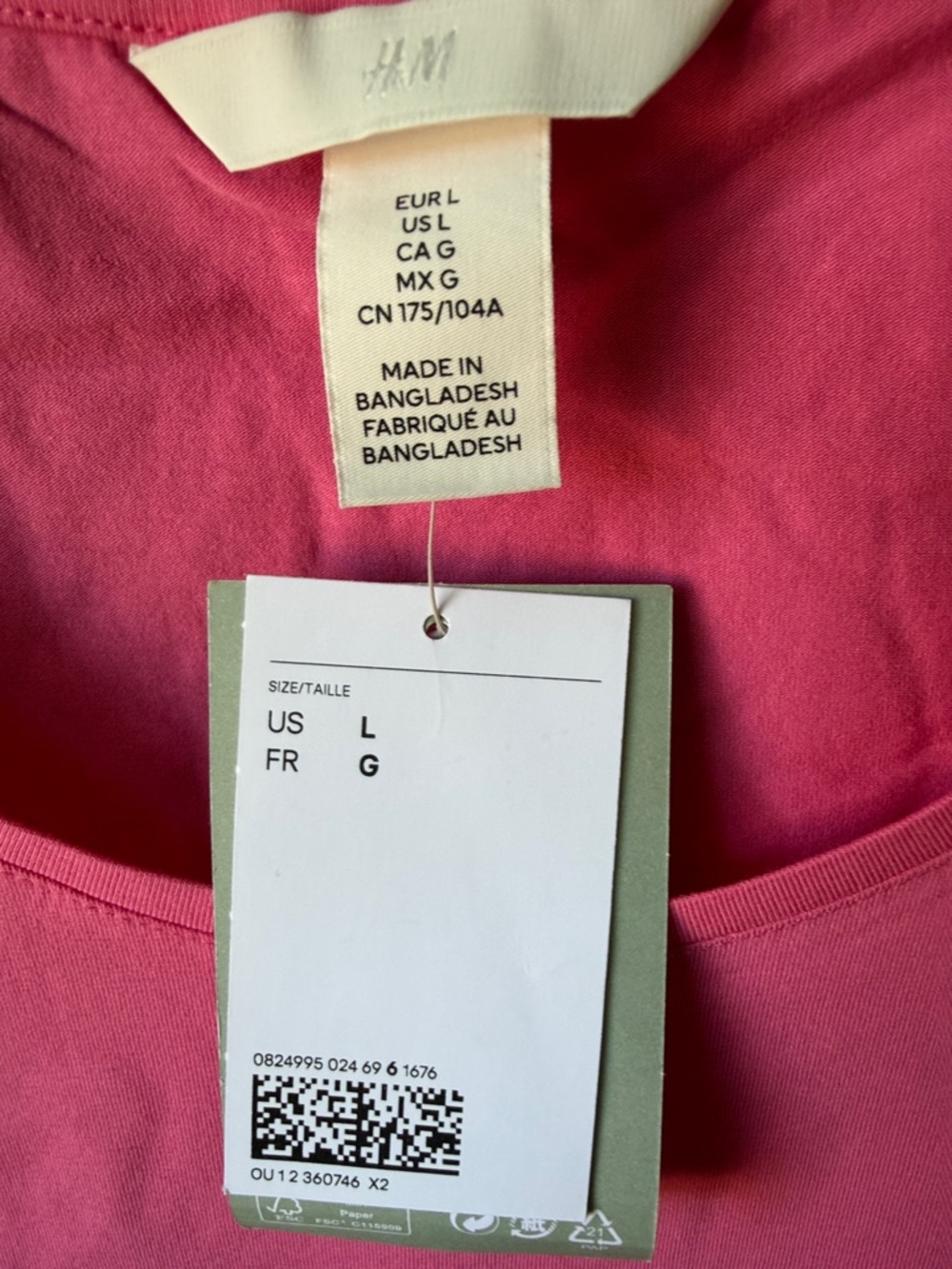 NWT H&M X2 Pink & Mauve scoop NeckLong Sleeve Tees. - Picture 5 of 8